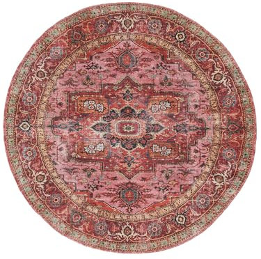 Georgia Oriental - Rot/Rosa Rund Teppich Ø 120 Orientalischer