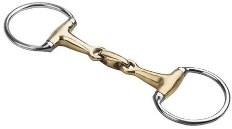 Start-Olivenhohlstab, doppelt gebrochen, Kupferverbinder, Edelstahl, Olivenkopfgebiss, Olivenkopftrense, Edelstahl, Edelstahlring, vollständig, Größen 11.5-14.5 (13,5)