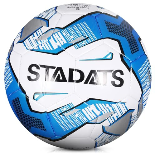 KWJEIULSOQ Fussball, Offizieller fußball Größe 5 Blau, Fussball Kinder Unisex, Fussbälle Sport, Verdicken Explosionsgeschützt fußbälle, Outdoor-Indoor Fußbälle für Jugendliche und Erwachsene
