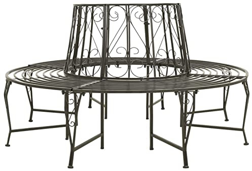 Rantry Panchina per Albero 160 cm in Acciaio, Mobili da Giardino Esterno per Balcone, Terrazza & Giardino