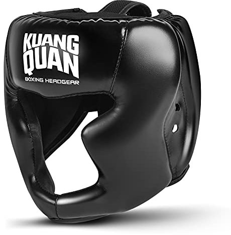Kuang Quan Kopfschutz Boxen für Kickboxen, Kampfsport, MMA Training, Boxing Gesichtsschutz，Boxhelm mit maximalem Schutz (S)