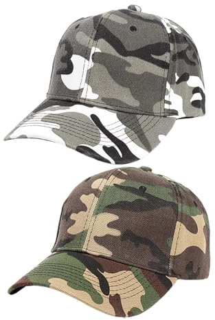 2 Pieces of Camouflage Baseball Caps, Children's Baseball Caps, Snap-Back Adjustable Sun Hat, Outdoor Sun Hat, Breathable Sports Hat, Summer Casual Hat