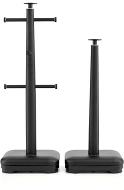 Swan Stealth Kitchen Towel Pole and 6 Cup Mug Tree, Weighted Base, One Size, Black