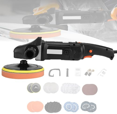 Mini Máquina Pulidora, Pulidora Rotativa Con 16 Discos + 5 Papeles De Lija, 8 Velocidades Variables De 600 A 3600 Rpm, Carcasa De Cabezal Aislante, Para Pulir, Encerar Y Esmaltar