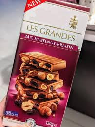 2 x Lindat Les Grandes Chocolate Bar with 34% Fruit & Nut 150g