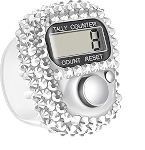 Silver Electronic Finger Tally Counter Clicker Counter, Convenient Portable Digital Display Tally Counter, Resettable Lap Counter for Golf Goods Counting Accessories, Track and Field Lap Counters