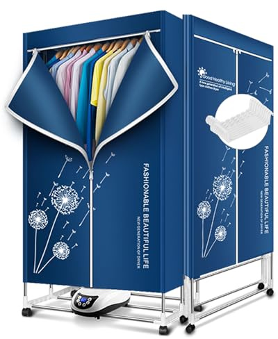 Heated Clothes Airer,1500W-1.7 Meters Heated Clothes Airer with Cover and 12 Hangers, 2-Tier Foldable Electric Airer Clothes Dryer,Clothes Dryer with 240 Mins Timer for Indoor, Apartment