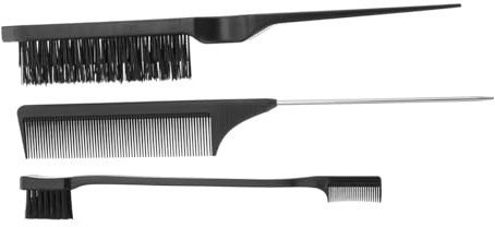 TOPPERFUN Set 3 Pettini Professionali per Tintura Chioma in Abs Nero, Resistente e Pratico, per Salone e Uso Fai-da-te