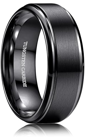 Cassieca ring män/kvinnor volframkarbid 8 mm män ringar smycken vigselring förlovningsringar par vänskapsring silver svart guld storlek 52 till 72