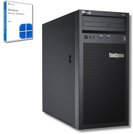 Lenovo ThinkSystem ST50 Server – Intel Xeon E-2224G CPU, 16 GB ECC RAM, 2×1 TB SSD, Win Server 2025 Standard (Generalüberholt)