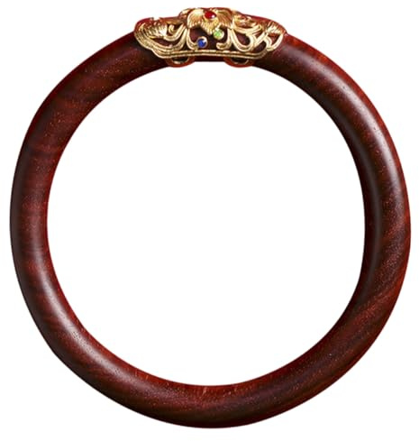 DIKACA Pulsera Estilo Étnico Vintage o Marrón Redonda de Madera Maciza Navidad Brazalete Resistente y Cómodo Cumpleaños para Obsequio de Cumpleaños o Navidad para Obsequio