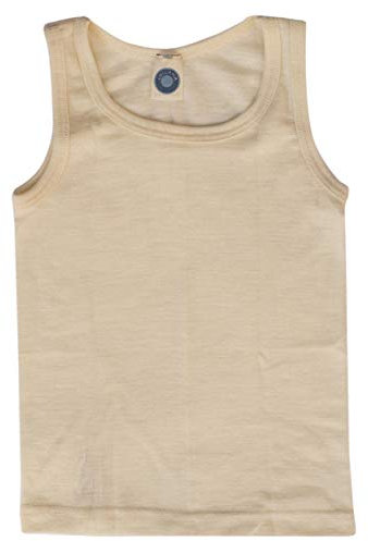 Cosilana, Kinder Achselhemd/Top, 70% Wolle 30% Seide (104, Natur)