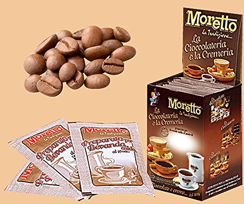 MORETTO preparato in polvere per CREMA calda in tazza - gusto CREMA CAFFE'- 1 scatola con 12 bustine