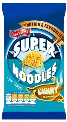 Batchelors Super Noodles, Curry Flavour Instant Snack Ready in 4 Minutes, 90 g Packet (Pack of 1)