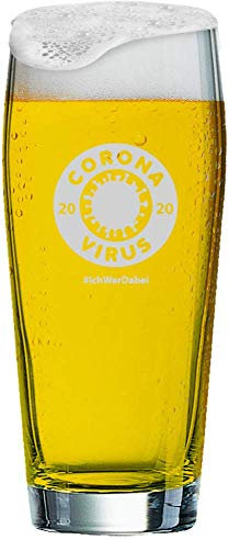 MeinGlas GmbH Vaso de cerveza con grabado de [nombre] + logotipo, 0,5 litros de cerveza Willi con diseño (Corona) y un nombre de su elección como grabado (motivo 16)