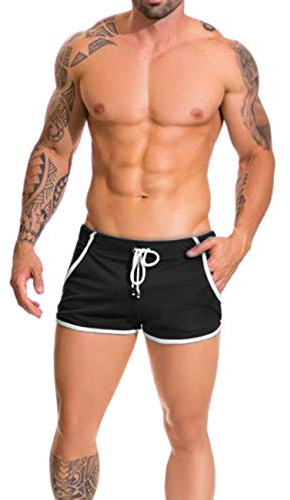 Alivebody Hombres Fitness Malla Atlético Pantalones Cortos para Corriendo Rutina de Ejercicio Nadando Secado rápido Ligero