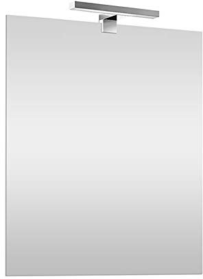 Inbagno Specchio con Lampada LED Reversibile, Completa di Luce LED cromata da 30 cm a Risparmio energetico (Luce Fredda, 50x60 Reversibile)