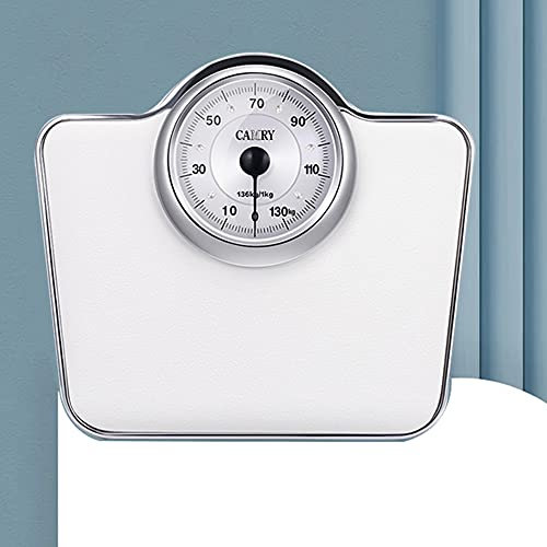 MANY Báscula Mecánica Báscula De Baño De Alta Precisión, Escala De Peso Analógica con Esfera Grande, Escala Personal Mecánica Blanca Fácil De Leer, Capacidad De 140 Kg (300 LB)