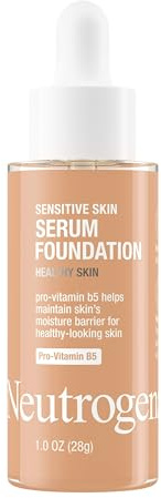 Neutrogena Healthy Skin Sensitive Skin Serum Foundation with Pro-Vitamin B5, Color Correcting & Pore Minimizing Liquid Foundation & Face Serum, Buildable Coverage, Medium 02, 1 oz