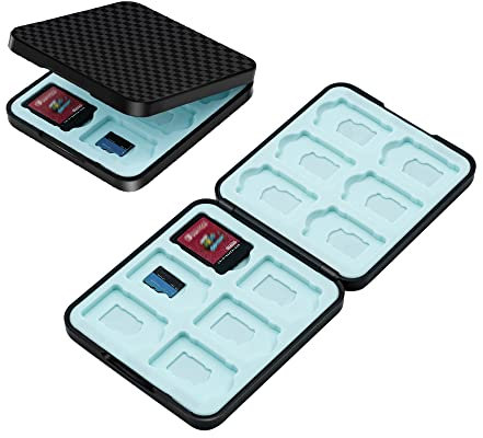 Mcbazel Ns Switch Game Card Case & Holder, 12-Game and Micro SD Storage Slots, Compact Switch Game Case for Ns, Switch OLED/Switch2 & Lite – Black