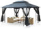 ELYFLAIR® Gartenpavillon 4 x 3 mm wasserdicht, Wetterfestes Metall und zu 100% wasserabweisender Stoff, Doppeldach für eine bessere Luftzufuhr, mit Insektennetz, mit Ringen für Pflanzen, Gartenzelt