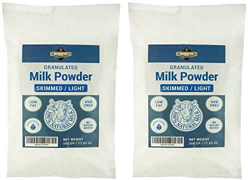 Barista Italiano - Lait en Poudre Écrémé 1Kg (500g x 2) Faible Teneur en Gras | Sans Sucre Ajouté
