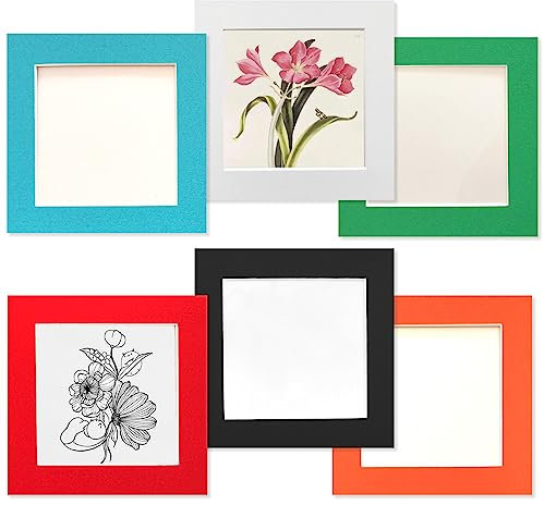 Set di 6 Quadrata Cornici per Foto 15x15 cm,Cornice Di cartone Con Una Membrana Plastica Ad Alta Trasparenza,Appendibile alla Parete