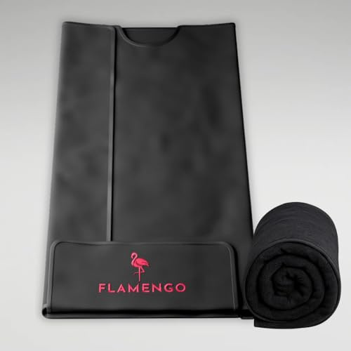 Flamengo® Manta de sauna infrarroja + toalla de inserción - Sauna infrarroja portátil - Cuero ecológico - Terapia infrarroja de 360° - 35–75 grados ° - Manta Sauna incl. Bolsa
