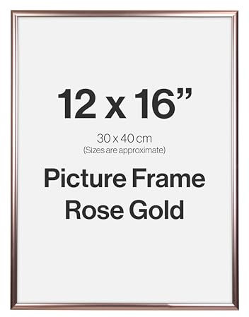 Home Selections Modern Rose Gold 12x16 Photo Frame for 12x16 (30 x 40cm) Photos or Pictures, Plexi Glass, Wall Mounted Landscape or Portrait