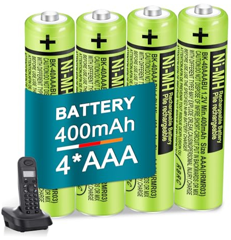 4 Pack BK-40AAABU 400mAh 1.2V AAA Akku Wiederaufladbare NI-MH-Batterien für Panasonic BT Gigaset Schnurtelefone