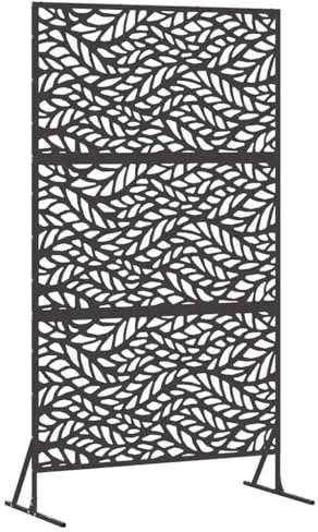 vidaXL Sichtschutz Schwarz 100 x 50 x 180 cm Stahl, Moderner Sichtschutz für Garten und Terrasse, Outdoor Raumteiler, rechteckiges Stahlpaneel