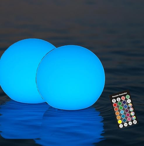 2 Packs de lampes LED en forme de balle de 10 cm avec télécommande, 16 couleurs changeantes rechargeables - Lampe d'ambiance étanche IP68 pour chambre d'enfant, piscine, fête et décoration de Noël