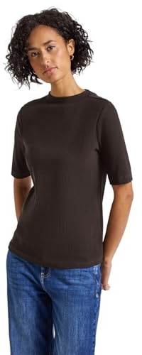 Street One 3227675 Maglietta a Coste, Deep Roast Brown, 46 Donna