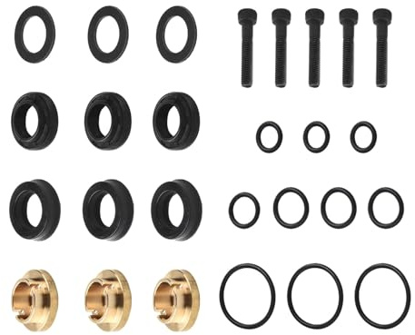 MoSundi Kit de remplacement de joint de pompe de nettoyeur haute pression, 27 pièces, en caoutchouc cuivre, plastique, compatible avec modèles 190595GS, 190711GS, 1439-, 1450-2, 1542-
