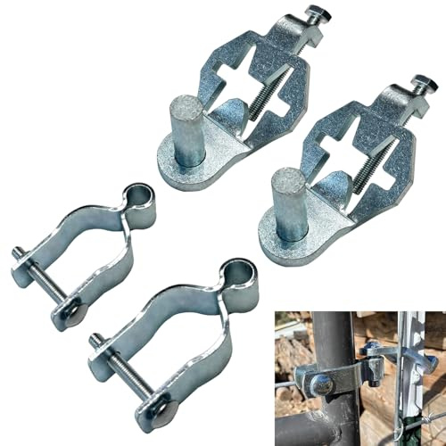 VICOVITER Heavy Duty T-Post Gate Hinge Kit, 1-5/8″Chain Link Fence Gate Post Hinge Pins, Galvanized Steel Easy Install Hardware for Farm, Garden, Backyard Gate