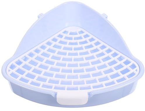 Artibetter Small Animal Pet Toilet Tray Box Triangle Corner Litter Box for Rabbit Guinea Pig Hamster Potty Training Blue