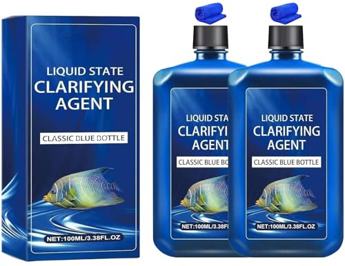 Clarificante per acqua d'acquario ad azione rapida, trattamento contro le alghe filamentose per laghetti, schiarisce l'acqua torbida dell'acquario (2pcs)