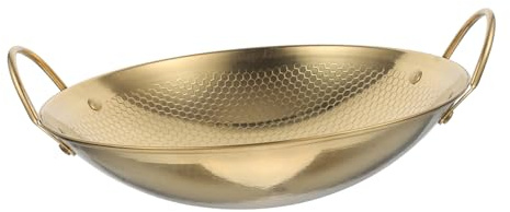 WBDWWTD Asiatisk Wok Pan Kinesisk Hot Pot Köksförsörjning Kokkärl Kokkärl Små grytor för matlagning Lagergryta Rund metall Köksgryta Individuell Riskokare Induktionsspis av rostfritt stål