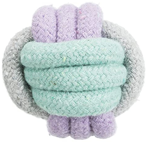 Trixie Junior Knoten-Ball - praktisches Hundespielzeug zum Tauziehen für Welpen - ø 6 cm, Zerrspielzeug für Hunde - 32810