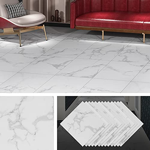 Livelynine 16 Piastrelle Pavimento PVC Adesivo Grigio Chiaro Impermeabile Piastrelle Adesive Pavimento Cucina Pavimenti PVC Adesivi Bagno Mattonelle Adesive Pavimenti 30x30 Linoleum Pavimente Veranda