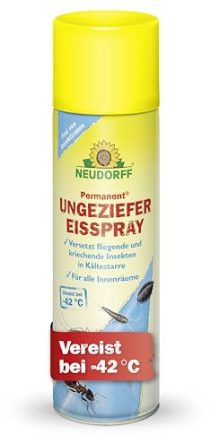 Neudorff Permanent Ungeziefer EisSpray – Vereist bei - 42°C Fliegende und kriechende Insekten wie Ameisen, Silberfische, Fliegen und Wespen, geruchlos, insektizidfrei, 500 ml