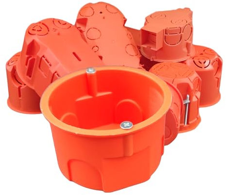 Unterputzdose 1-Fach, Hohlwanddose, Gerätedose, Schalterdose, Abzweigdose Orange Unterputz UP HW Ø 63mm 40mm Tiefe, Zum Einbau von Schaltern & Steckdosen, PK60 20st.
