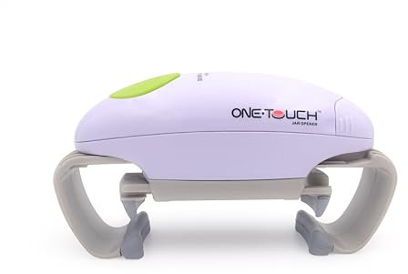 Regalo per la festa del papà - One Touch - Apribarattoli elettrico mani libere KC12, senza sforzo con la semplice pressione del pulsante verde, ideale per chi soffre di problemi di presa