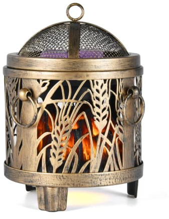 Makimoo Duftlampe Wachs Duftöl Lampe, elektrische Wachswärmer, Ölbrenner, Nachtlicht-Öllampe für Heimdekoration (Kamin Braun)