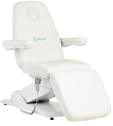 Physa Elektrische Kosmetikliege 3 Motoren 300 W 193 x 62 x 60-85 cm 150 kg weiß Behandlungsliege Kosmetikstuhl Therapieliege Tattooliege