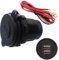 Presa USB per Auto, Dujelixa Dual 5V/2.1A USB rosso Impermeabile 12v Presa, Caricabatteria per auto USB con fusibile da 60 cm, Adatto per auto a 12V/24V, motociclette, camper, barche, yacht (1 pezzo)