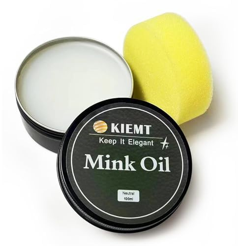 KIEMT Premium Mink Oil Leather Conditioner & Cleaner - All-in-One Leather Care Kit for Boots, Shoes, Sofas, and More! (Single box)
