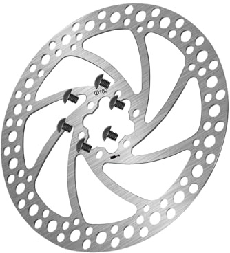 AEYINO 180mm MTB Disc Brake Rotor with 6 Bolts, Bicycle Brakes Stainless Steel Rotors M5 Screws, for Mountain Road Bikes MTB BMX