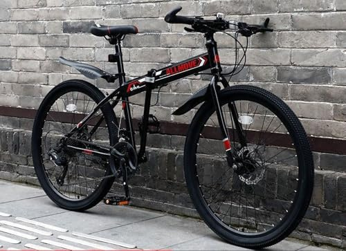 Folding bikes Folding Mountain Bike with Mechanical Disc Brakes and Adjustable Saddle for Versatile Riding