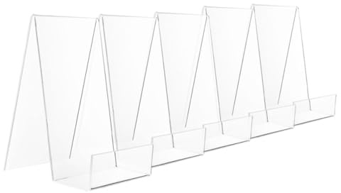 SEWOART Lot de 5 Présentoirs à Livres en Acrylique Transparent Étagères de Bureau Compactes Support de Rangement Multifonction pour Bandes Dessinées Albums et Livres Maison et Bureau